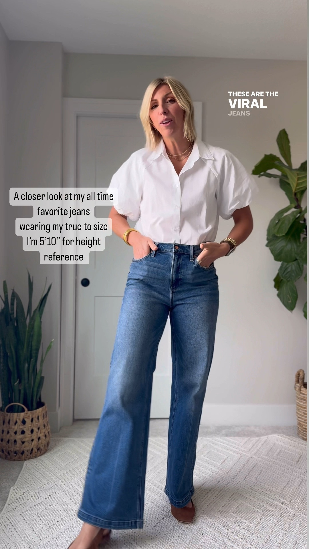 The most worn jeans in my closet is this pair of wide legs👏🏻
I love the trouser like style, they have amazing stretch so they’re very comfortable and they’re the perfect medium wash that could easily be dressed up for smart, casual work or dressed down for every day. These fit true to size. 


#LTKBacktoSchool #LTKWorkwear #LTKOver40