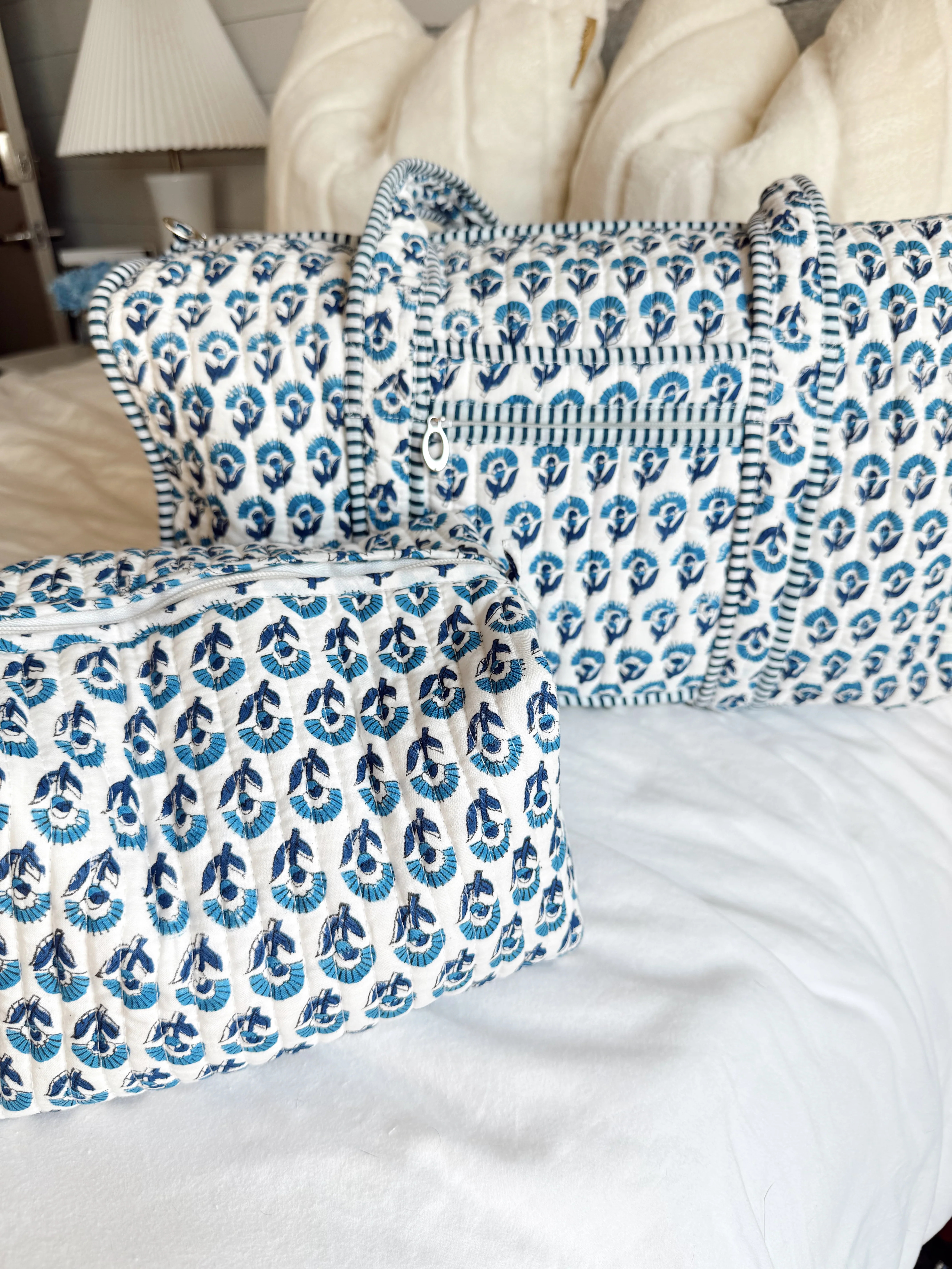 Quilted Block-Print Duffel Bag | KenzKustomz
