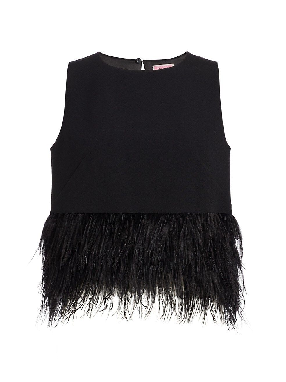 kate spade new york Feather-Trim Taffeta Top | Saks Fifth Avenue