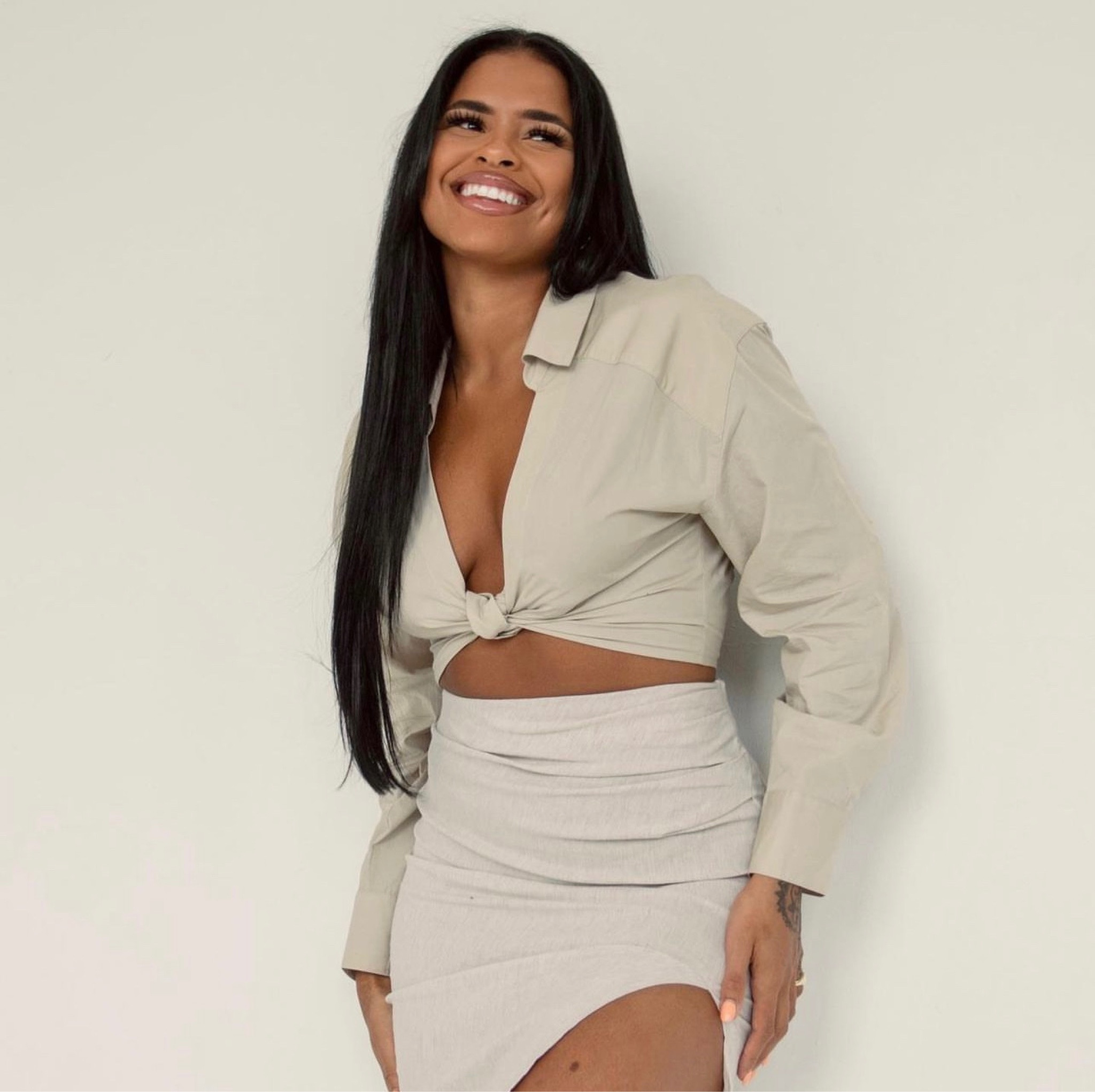 Linen co-ord, matching set, two piece, linen top, wrap top, cropped blouse, tie shirt, cropped shirt, beige shirt, linen skirt, pencil skirt,midi skirt, holiday outfit, summer outfit inspo, front knit shirt, Stradivarius, revolve, PLT, mango 

#LTKSeasonal #LTKeurope #LTKfit