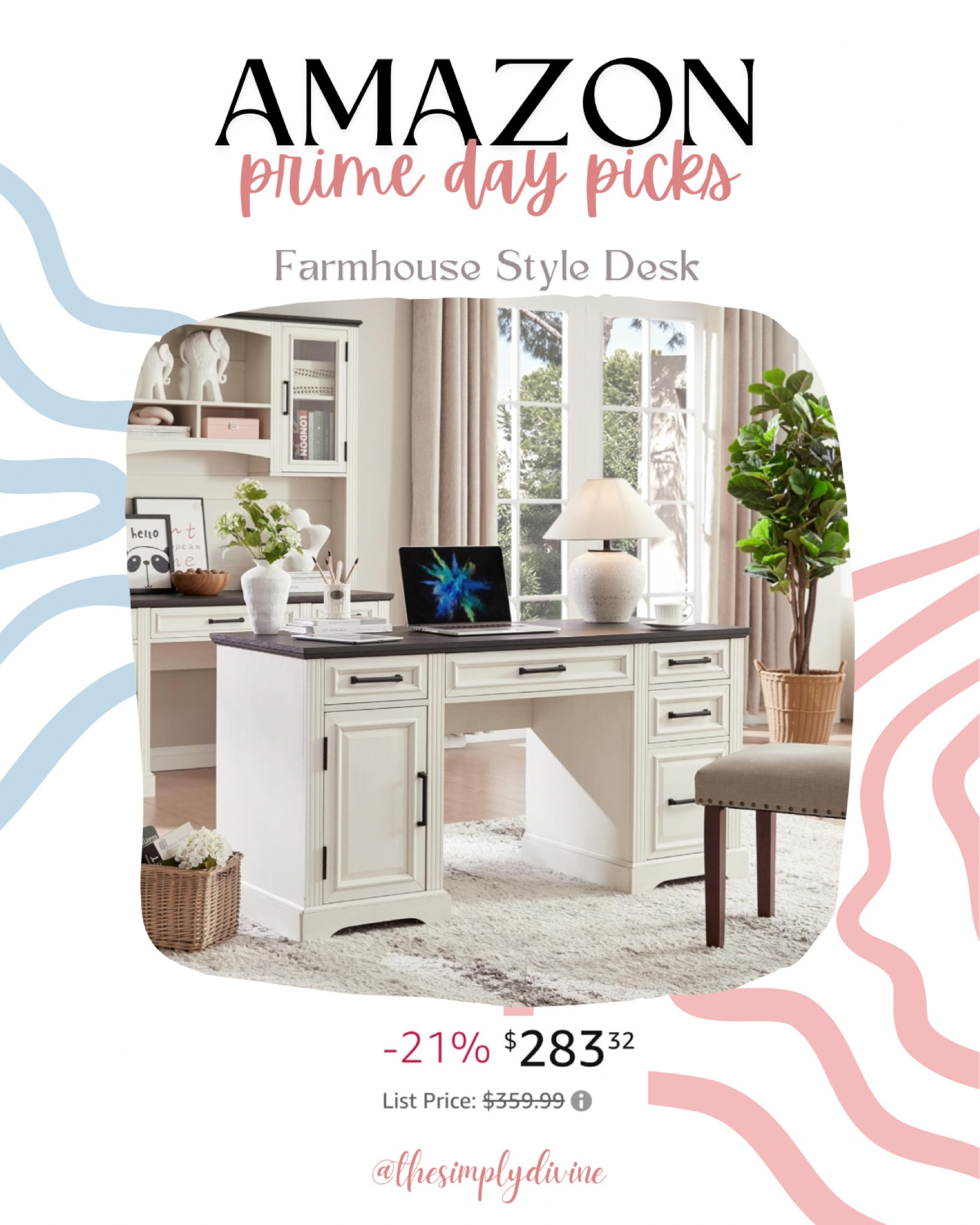 Stunning farmhouse style desk from Prime Day sale! 

#LTKOver40 #LTKHome #LTKSaleAlert