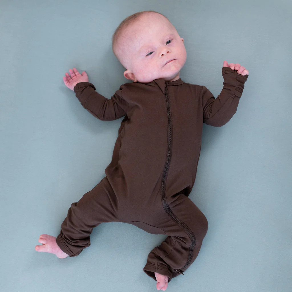 Zippered Romper in Espresso | Kyte BABY