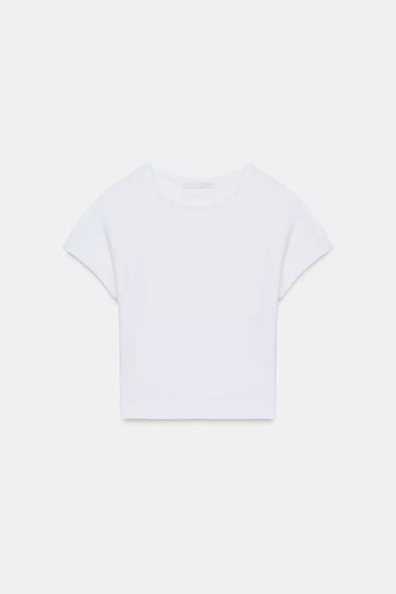 CROPPED SHORT SLEEVE T-SHIRT | Zara UK