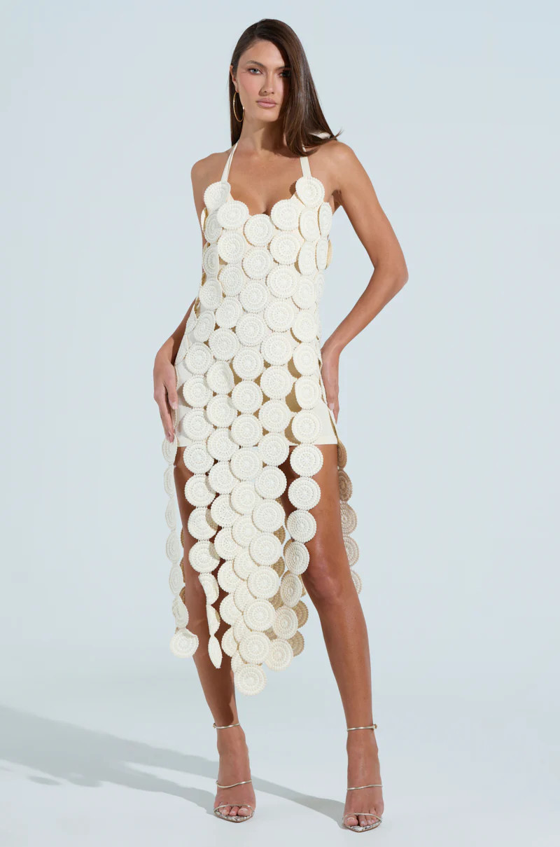 AKIRA Ibiza Dreamin Textured Midi Dress | Size XL | AKIRA