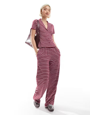 ASOS DESIGN co-ord in burgundy stripe - PINK | ASOS (Global)