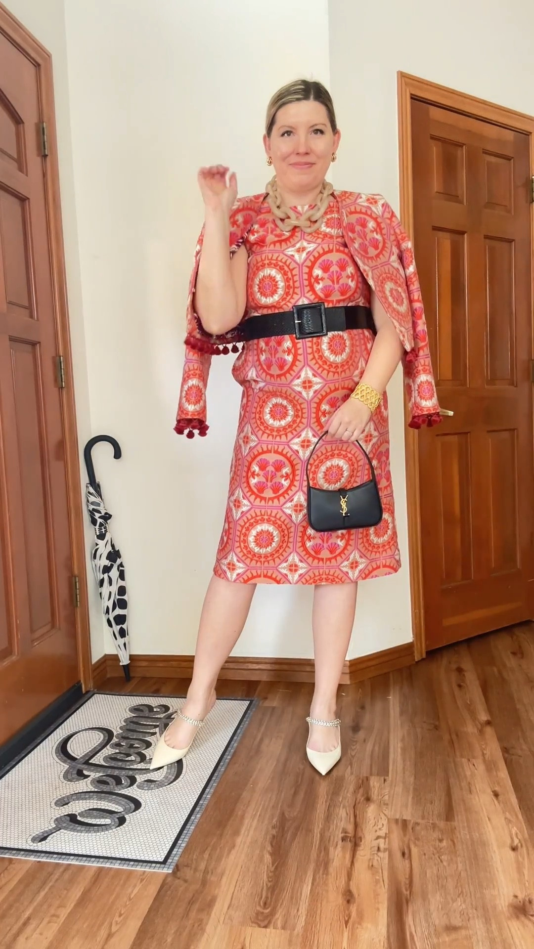 Off the Wall(paper)  - Look 2
A curated style series

I have missed out on buying a lot of the items at the top of my wishlist….
And then I found them later secondhand! There are only a handful of pieces that I have not been able to find (yet!) If you are hoping to level up your wardrobe to include more pieces that you truly love but don’t have the funds to buy those items direct from the store, do not give up! I found this dress and jacket set on the real real for over 50% off of retail and these shoes were about 70% off second hand but never worn. Narrow down a list of items that you want and search occasionally - the resale market is still very saturated and with some patience you’ll start to acquire the items you’ll keep long-term. Wear what you love - don’t settle.

Off The Wall(paper) is a celebration of one of my favorite styling hacks: MATCH EVERYTHING. I get outsized amounts of joy from a couple of funny things: 1. Lining things up (yes, literally) and 2. Finding things that match and then LINING THEM UP. This is that desire embodied in a capsule series. 

Dress & Jacket - La DoubleJ 
Coat - Lioness
Shoes -Jimmy Choo
Bag - YSL
Belt - Carolina Herrera 
Earrings - Oscar de la Renta
Necklace - Tuckernuck (piper k)
Bracelet - Lilly Pulitzer
Rings -Rocksbox


#LTKspringtrends #LTKTall #LTKootd