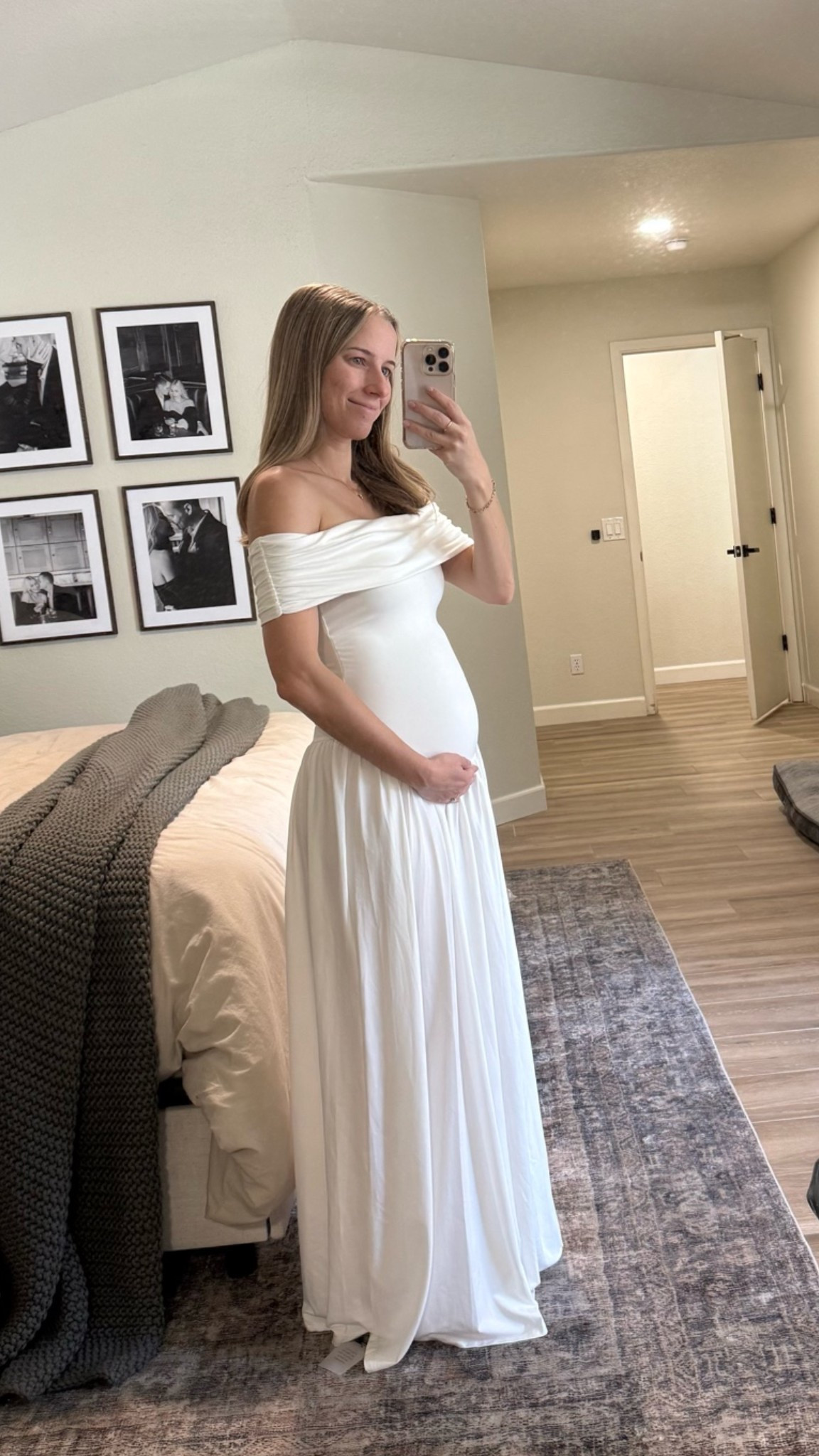 Gender reveal dress that I thought I’d wear! Sadly it arrived too late, but it’s SO CUTE. Wearing an XS. 

Comes in multiple colors and would be so perfect for a baby shower too
•
•
Gender reveal dress, white maxi dress, off the shoulder dress, baby shower dress, bump friendly dress

#LTKBump #LTKootd #LTKmomlife