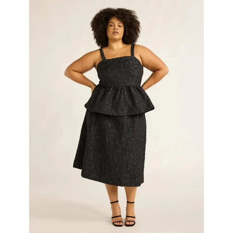 Scoop Women's and Women's Plus Jacquard Midi Skirt, Sizes XS-4X | Walmart (US)