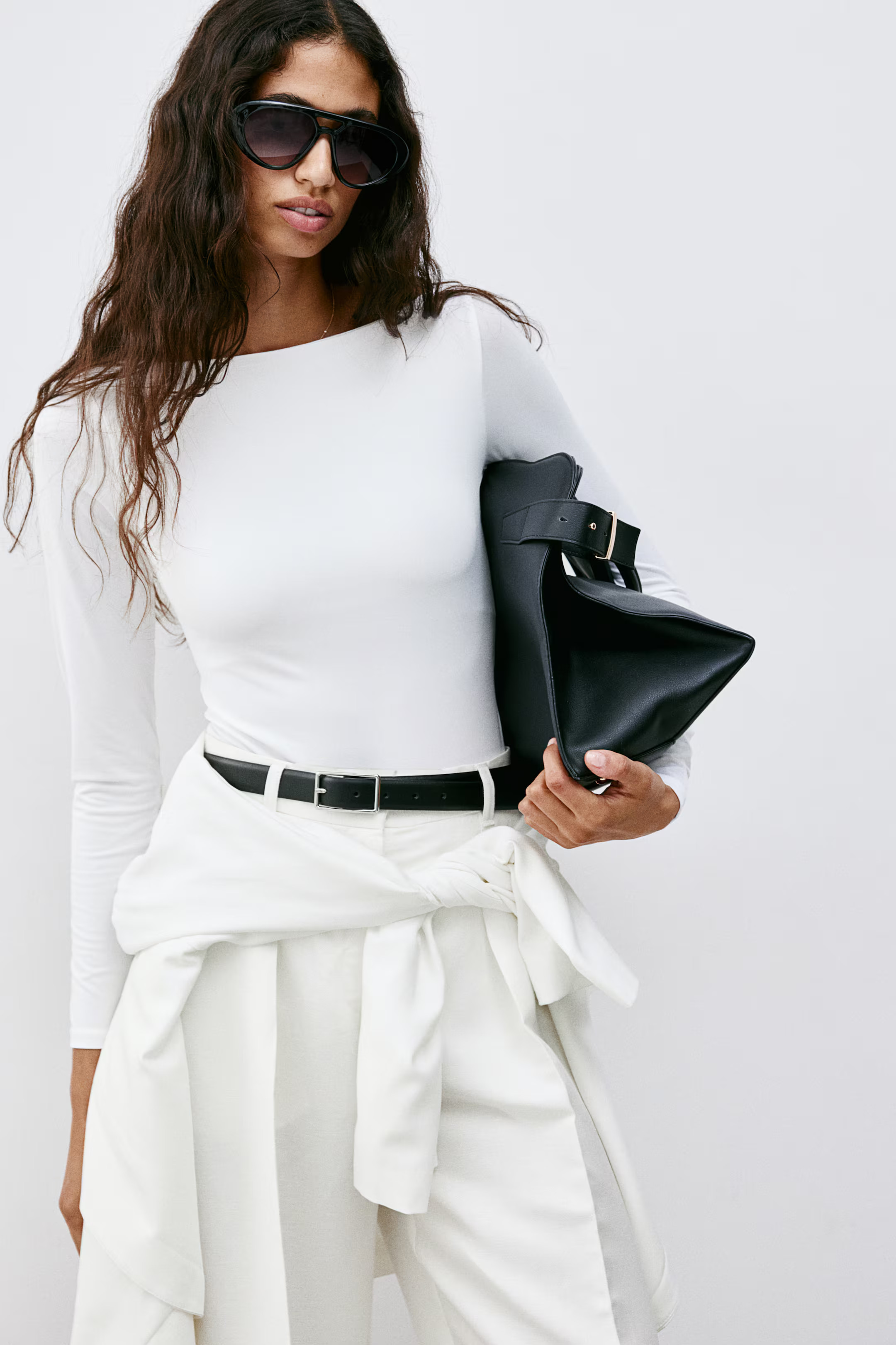 Boat-neck Bodysuit - White - Ladies | H&M US | H&M (US + CA)