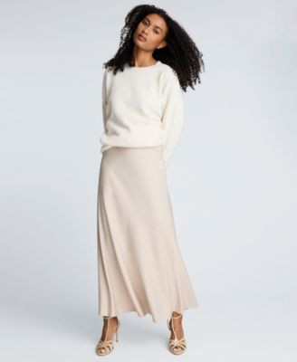 Women's Textured Charmeuse Bias Flared Maxi Skirt | Macy's