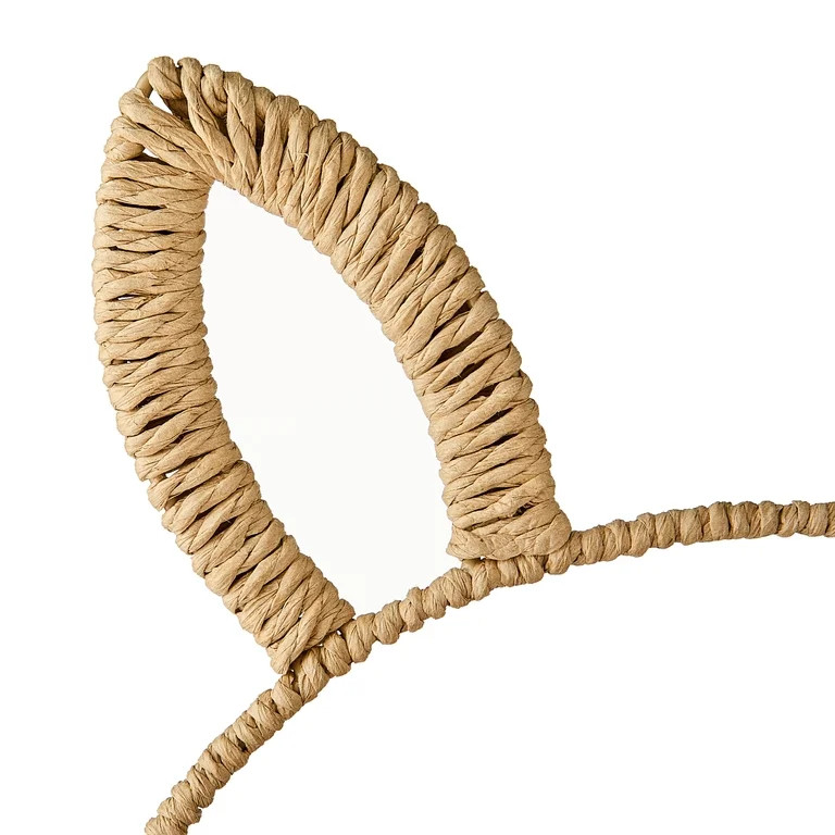 Round Bunny Ear Handle Paper Basket, Beige, 9" x 6.5", Easter by Way To Celebrate | Walmart (US)