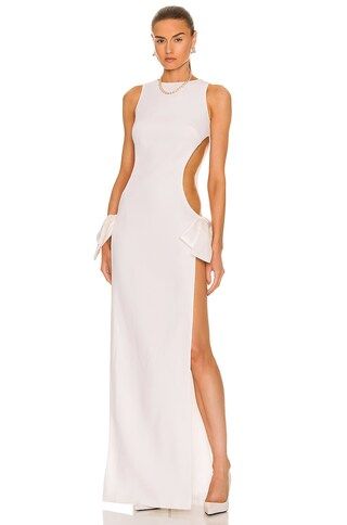 MONOT Bow Cut Out Gown in White | FWRD | FWRD 