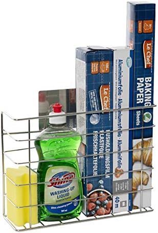 Kitchen Cupboard Storage Organiser - Perfect for Tin Foil, Cling Film and Cleaning Accessories Or... | Amazon (UK)