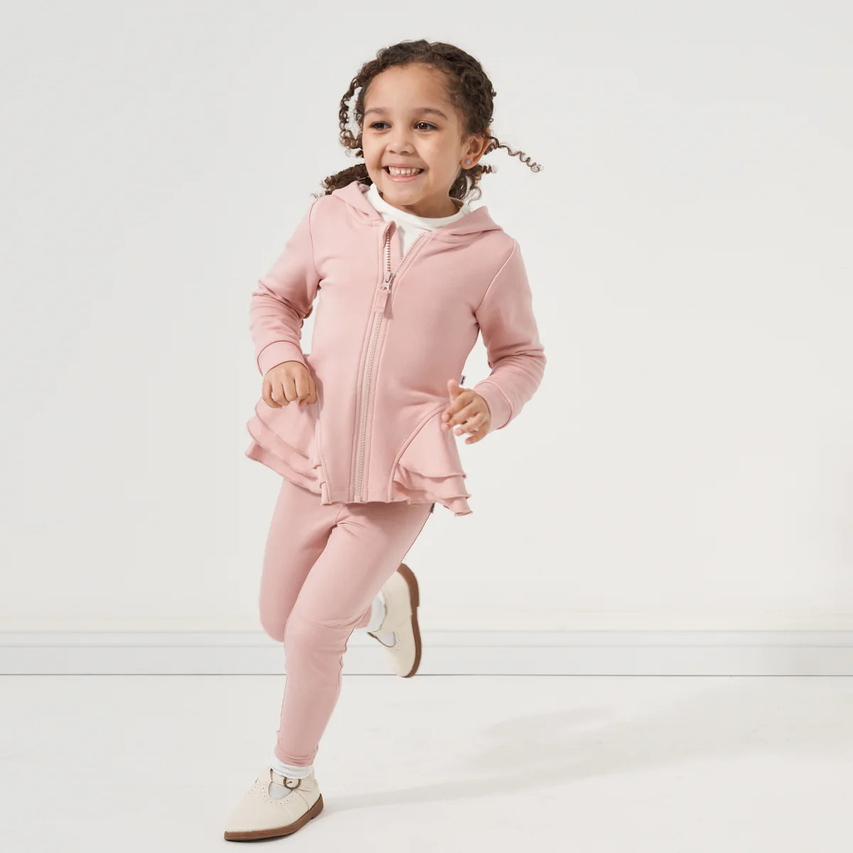 Mauve Blush Peplum Hoodie | Little Sleepies
