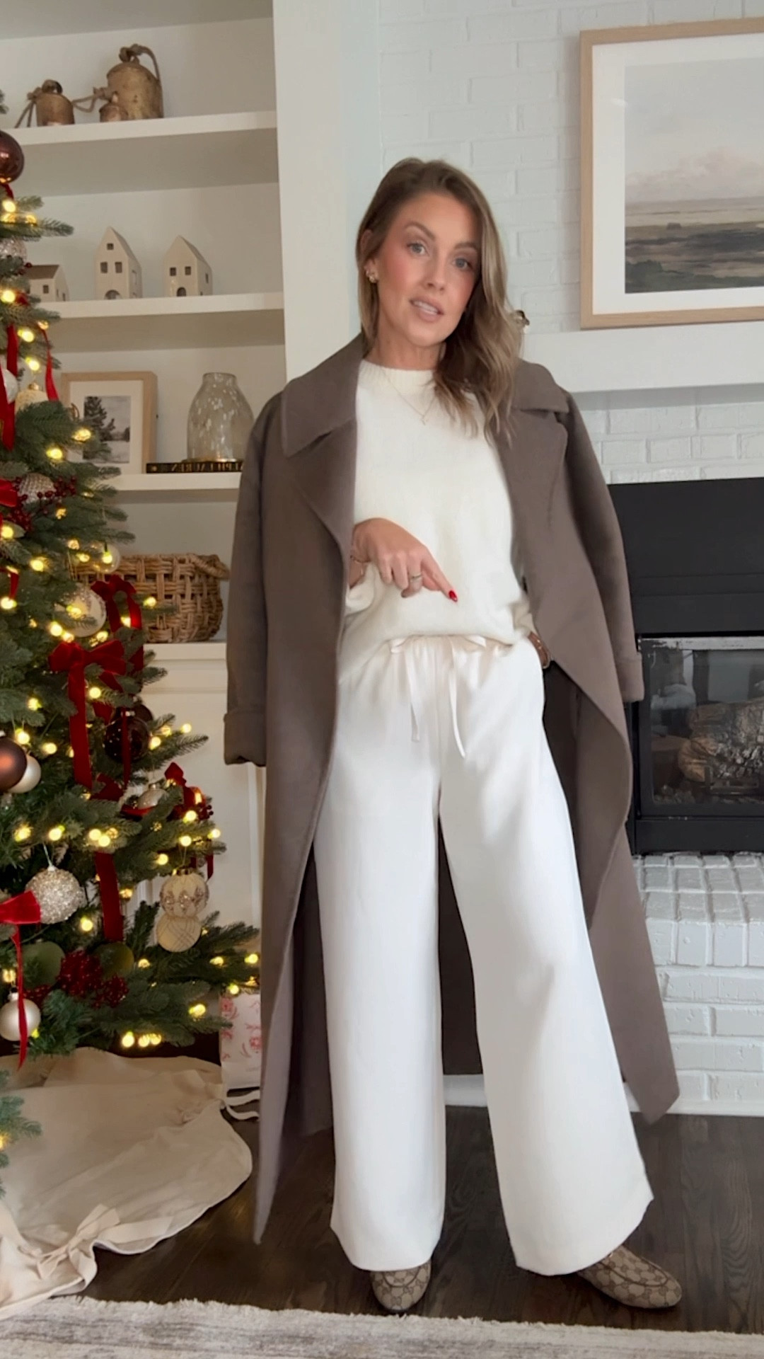 Absolutely love my church outfit today 🤩🤍 XS sweater / XS short pants (that don’t wrinkle!) / XS coat (on major sale with code GREAT) / mules are true to size and very comfortable 

#LTKPetite #LTKootd #LTKHoliday