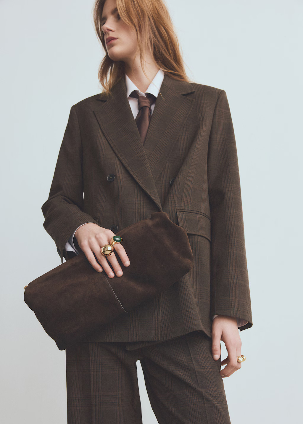 Double-breasted check suit jacket | MANGO (UK)