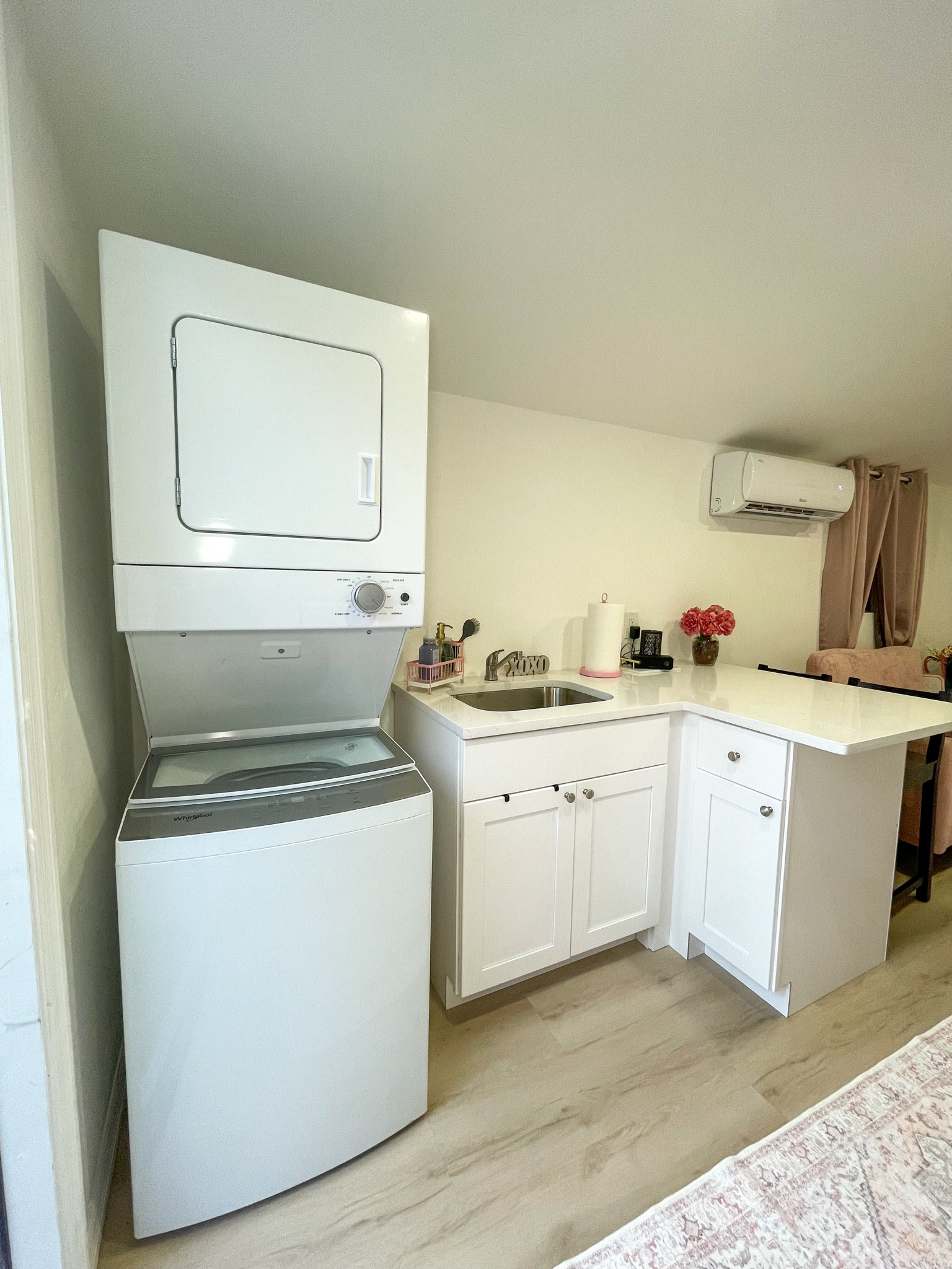 In-unit washer and dryer — a tiny home luxury!
