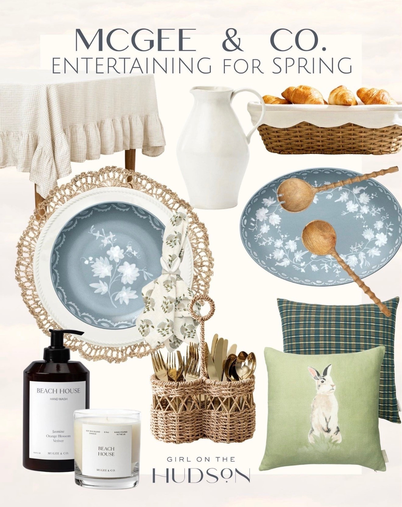 These McGee & Co spring finds are such a beautiful way to bring a soft, collected feel to your home. I love the mix of delicate florals, woven textures, and subtle seasonal touches that make everything feel fresh without being overly themed. Perfect pieces for creating an elevated, welcoming space for spring entertaining.

mcgee and co decor, spring entertaining ideas, blue and white dinnerware, woven home accents, neutral spring decor, coastal cottage style, seasonal home refresh, elevated hosting essentials girlonthehudson

#LTKSeasonal #LTKSaleAlert #LTKHome
