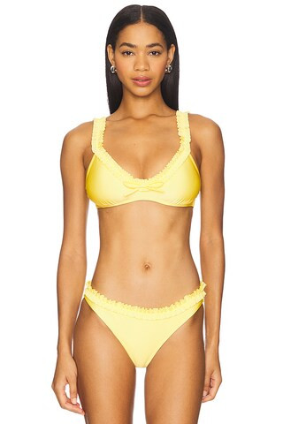 Solid & Striped The Cassidy Bikini Top in Custard from Revolve.com | Revolve Clothing (Global)