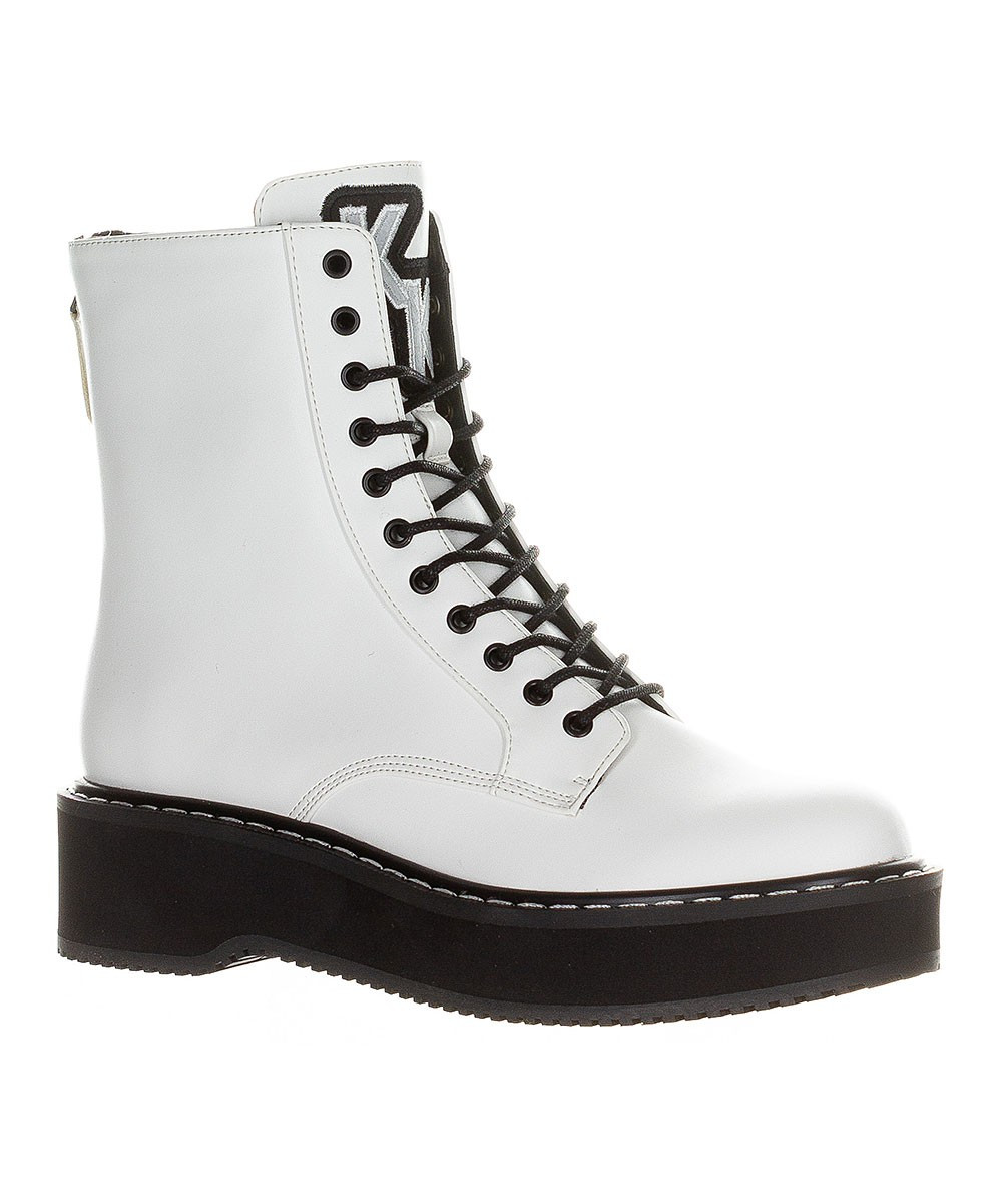 KENDALL + KYLIE Women's Casual boots WHITE - White Hunt Combat Boot - Women | Zulily