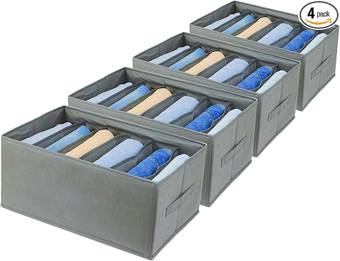 Extra Large Clothes Closet Organizer 6 Compartments for Jean Sweater Sheets to Shirt - Divided Cl... | Amazon (US)