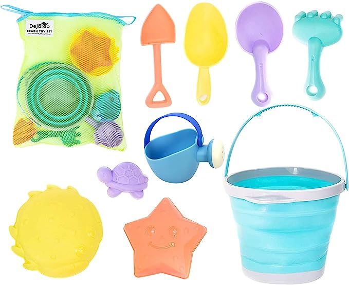 Dejaroo - Beach Toys, Sand Box Toys for Kids Outdoor, Set of Sand Toys with Silicone Collapsible ... | Amazon (US)