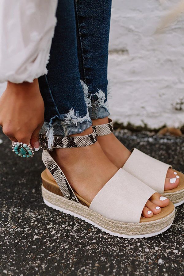 The Brighton Canvas Espadrille In Snake Print | Impressions Online Boutique