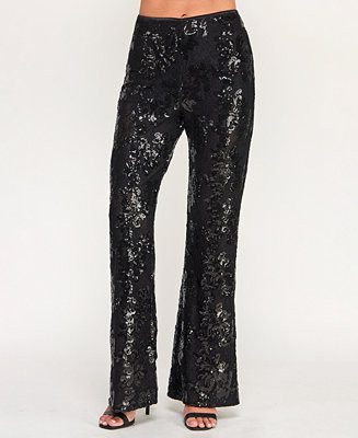 Junior's Sequin Flare Pull-On Pants | Macy's