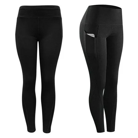 women leggings tummy control for winter Women Workout Out Pocket Leggings Fitness Sports Running Yog | Walmart (US)