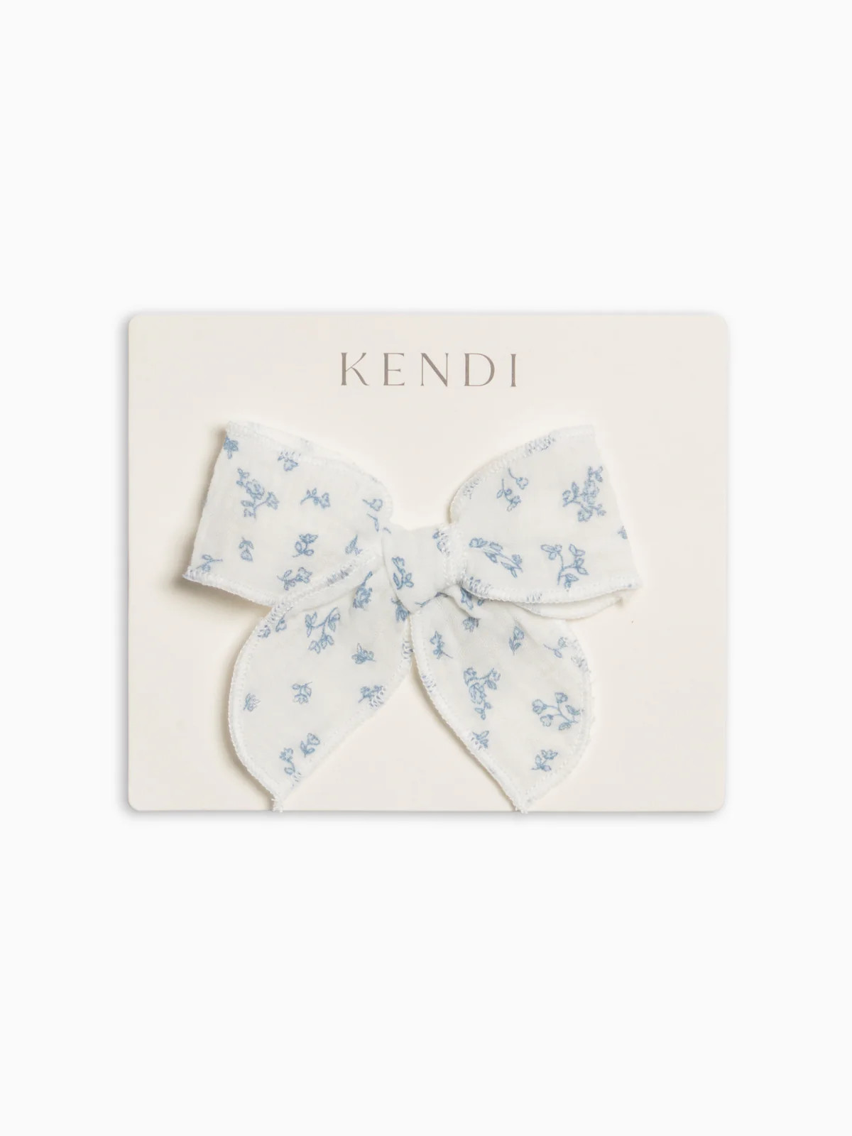 Muslin Bow Clip - Rosebay Floral / Coconut + Sea | Colored Organics