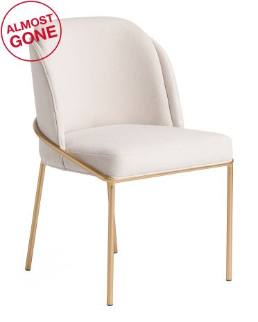 35in Boucle Dining Chair With Metal Legs | TJ Maxx