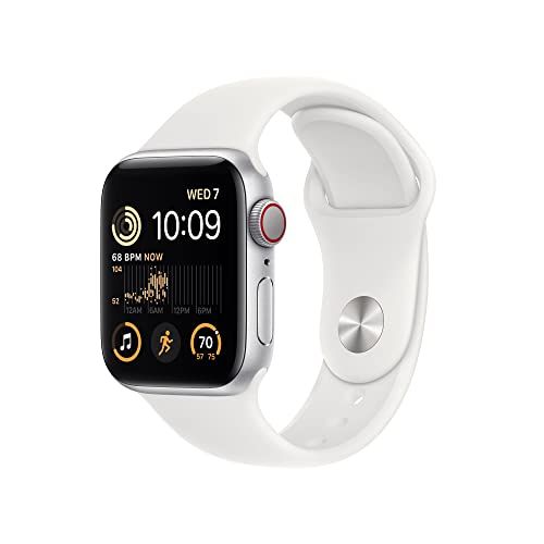 Apple Watch SE (2nd Gen) [GPS + Cellular 40mm] Smart Watch w/Silver Aluminum Case & White Sport Band | Amazon (US)
