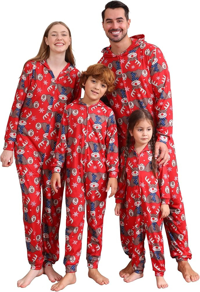 Adisputent Christmas Pajamas for Family Matching Cute Long Sleeve Couples Soft Sleepwear One Piec... | Amazon (US)