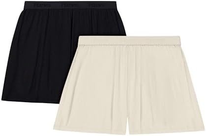 Hanes Women's Originals Sleep Shorts, 2-Pack, Comfywear Supersoft Lounge Shorts Pack, 3.25" | Amazon (US)
