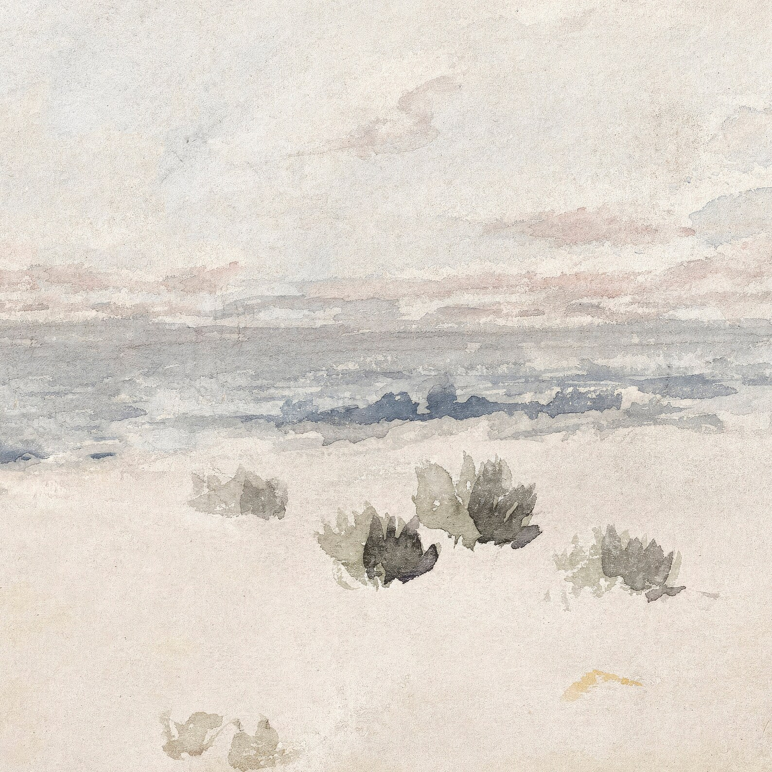 Vintage Coastal Landscape Watercolor Painting: Muted Beach Art (printable) - Etsy | Etsy (US)