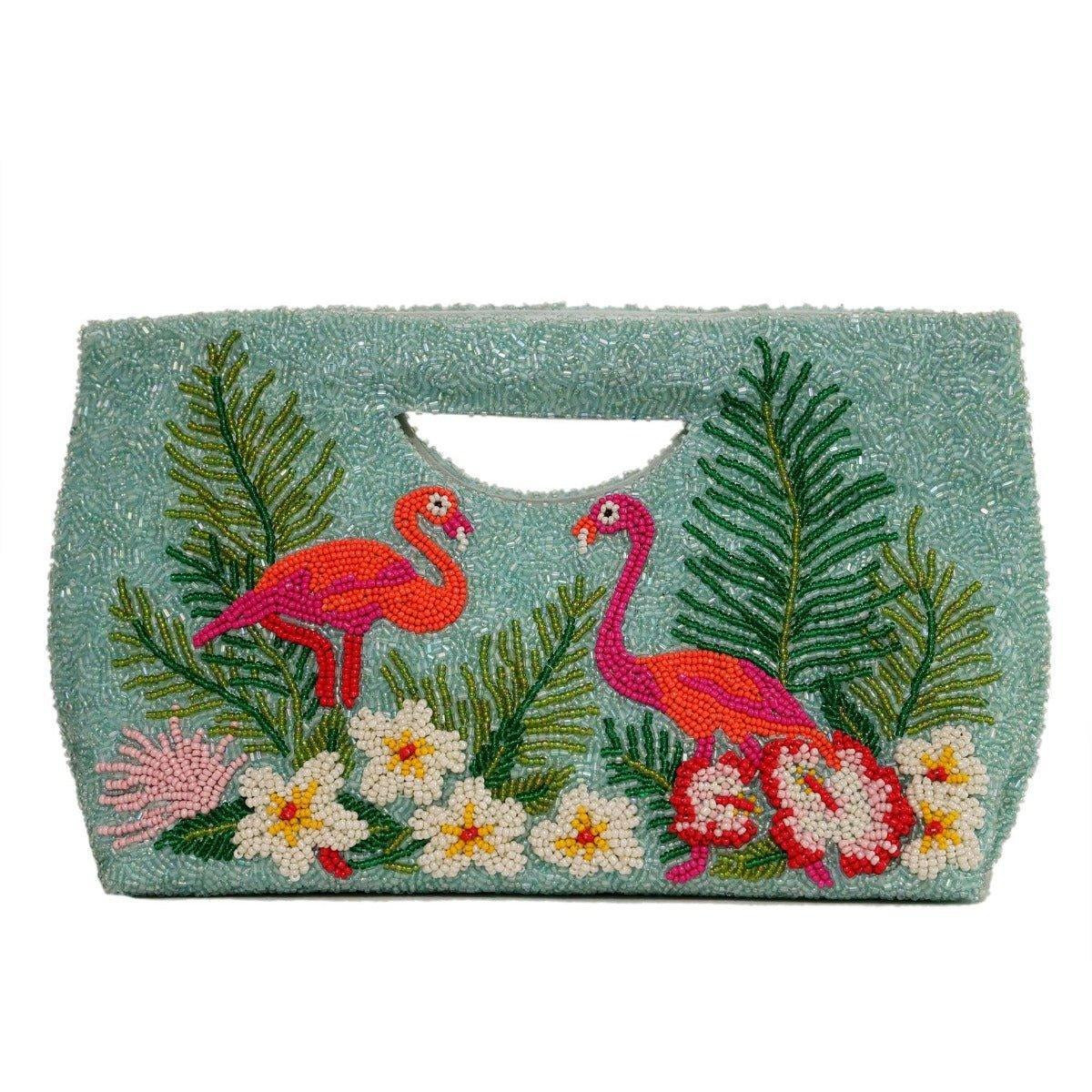 Tropical Beaded Bird Motif Handbag With Gusset | The Well Appointed House, LLC