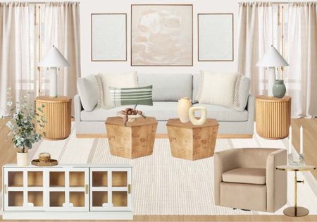 New Studio McGee target drop. Modular sofa, burlwood coffee tables, side tables, area rug, accent chair, artwork, living room home decor and furniture 

#LTKFind #LTKstyletip #LTKhome