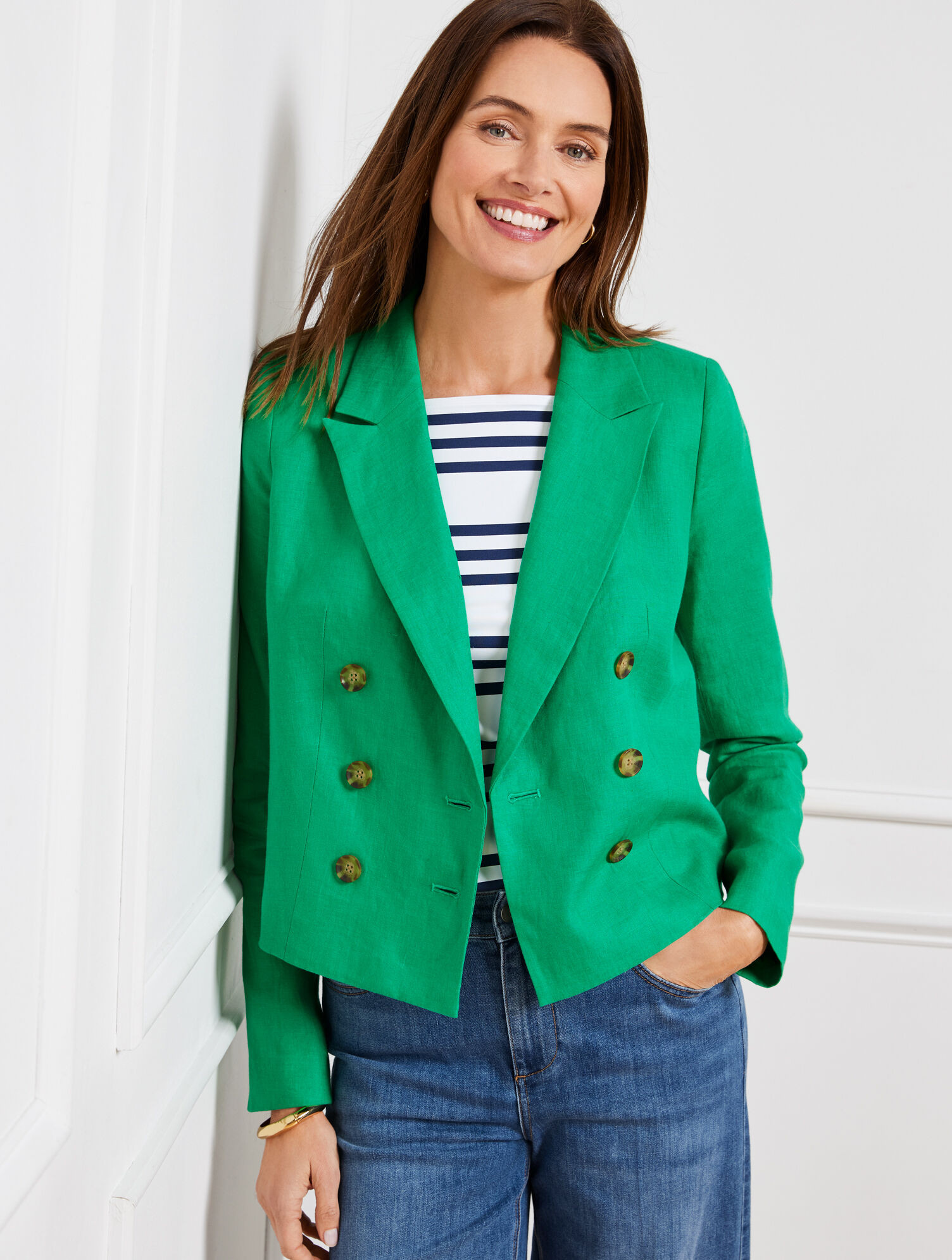 Cropped Linen Jacket | Talbots
