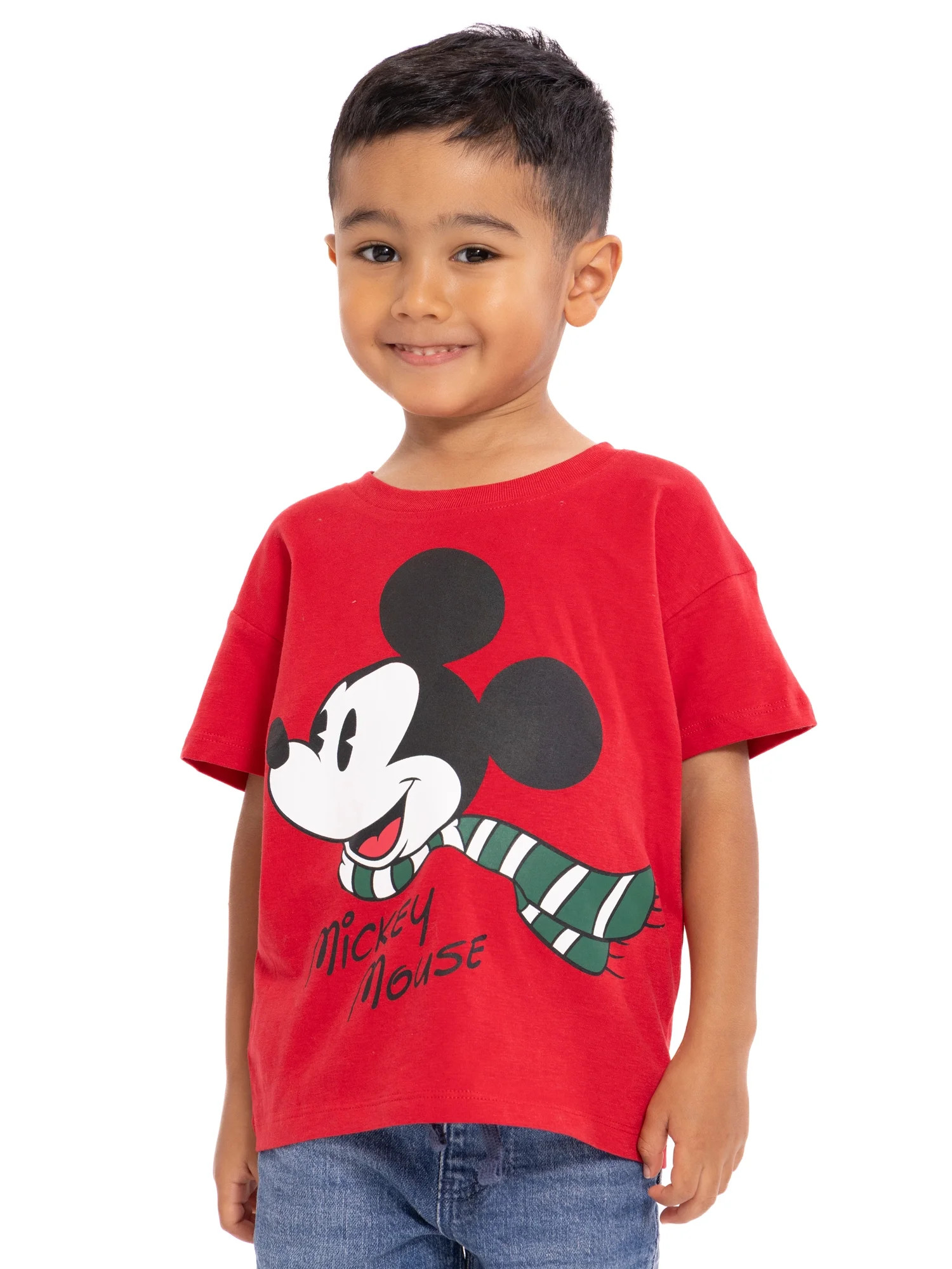 Holiday Mickey Mouse Toddler Boys Graphic Tee with Short Sleeves, Sizes 12M-5T | Walmart (US)