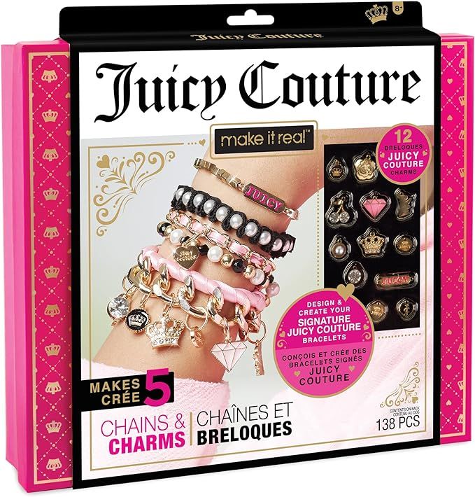 Make It Real: Juicy Coture Chains & Charms, DIY Bracelet Kit, Includes 12 Juicy Coture Charms, Ma... | Amazon (US)