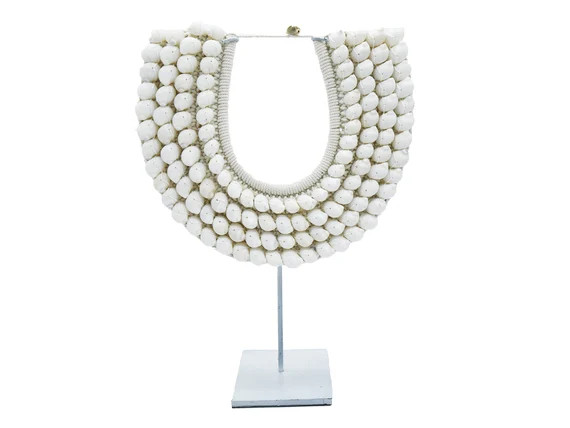 White Shell Necklace Wall Hanging or Stand Boho Wall Decor | Etsy | Etsy (US)