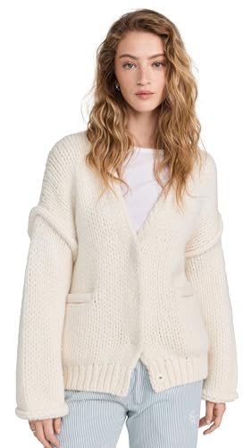 Lunya Women's Lofty Wool Whip Stitch Cardigan, Waltzing Ivory, Off White, L-XL | Amazon (US)
