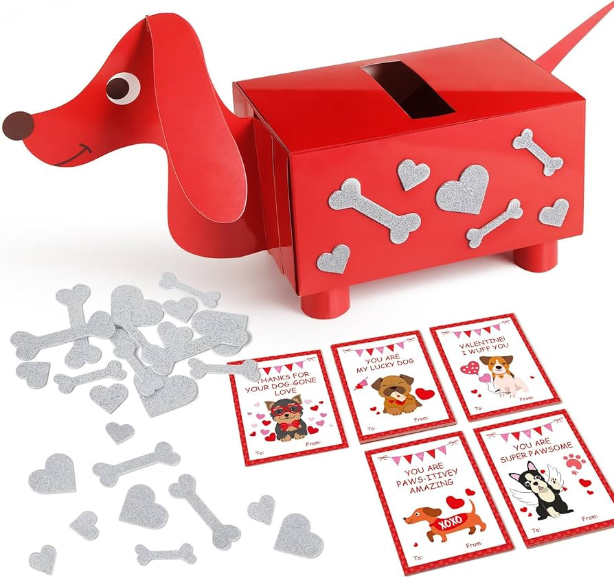 Valentines Day Boxes for Kids Classroom, 33 Pack Valentines Day Cards for Kids School with DIY Do... | Amazon (US)