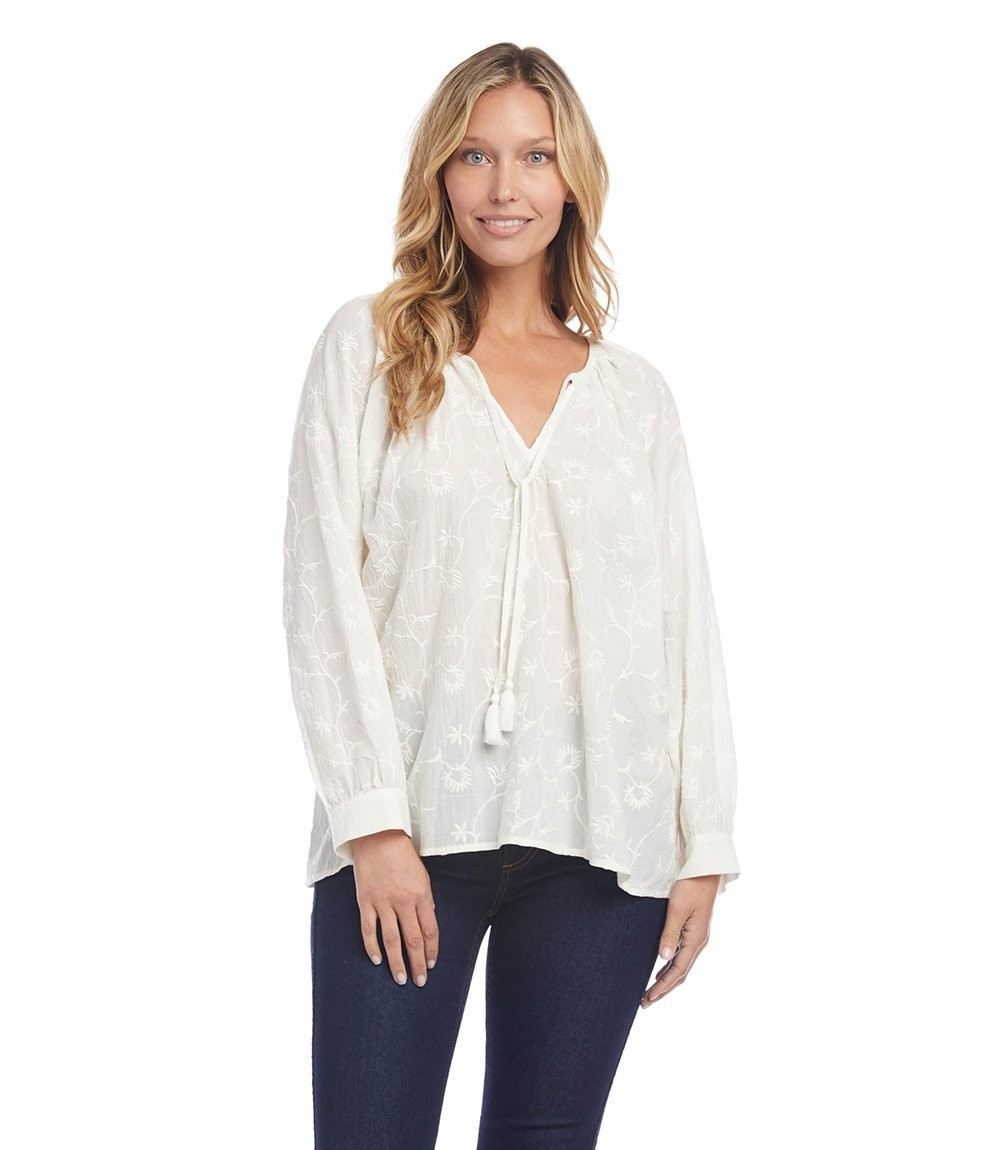Embroidered Peasant Top | Karen Kane