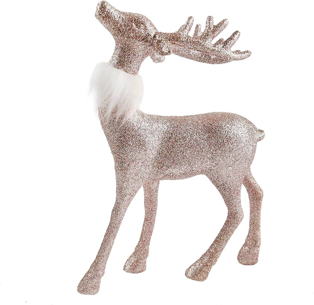 Athoinsu Christmas Reindeer Figurine Table Desk Decorations Glittering Xmas Holiday Party Supply,... | Amazon (US)