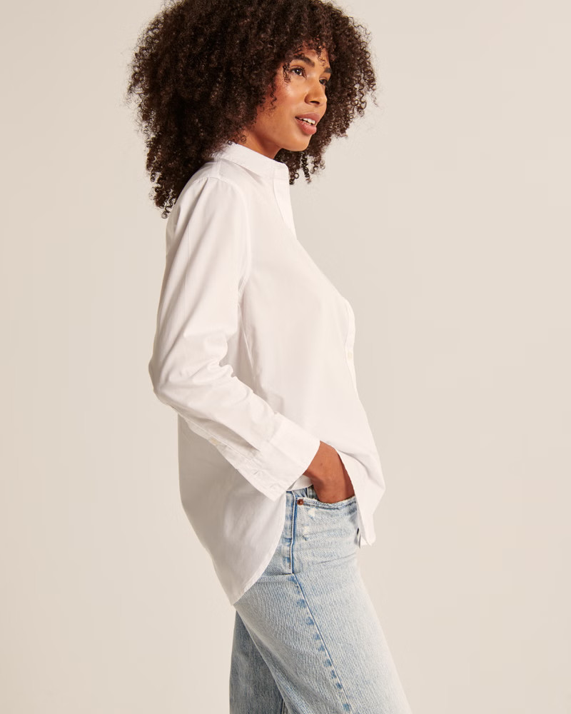 90s Oversized Button-Up Shirt | Abercrombie & Fitch (US)