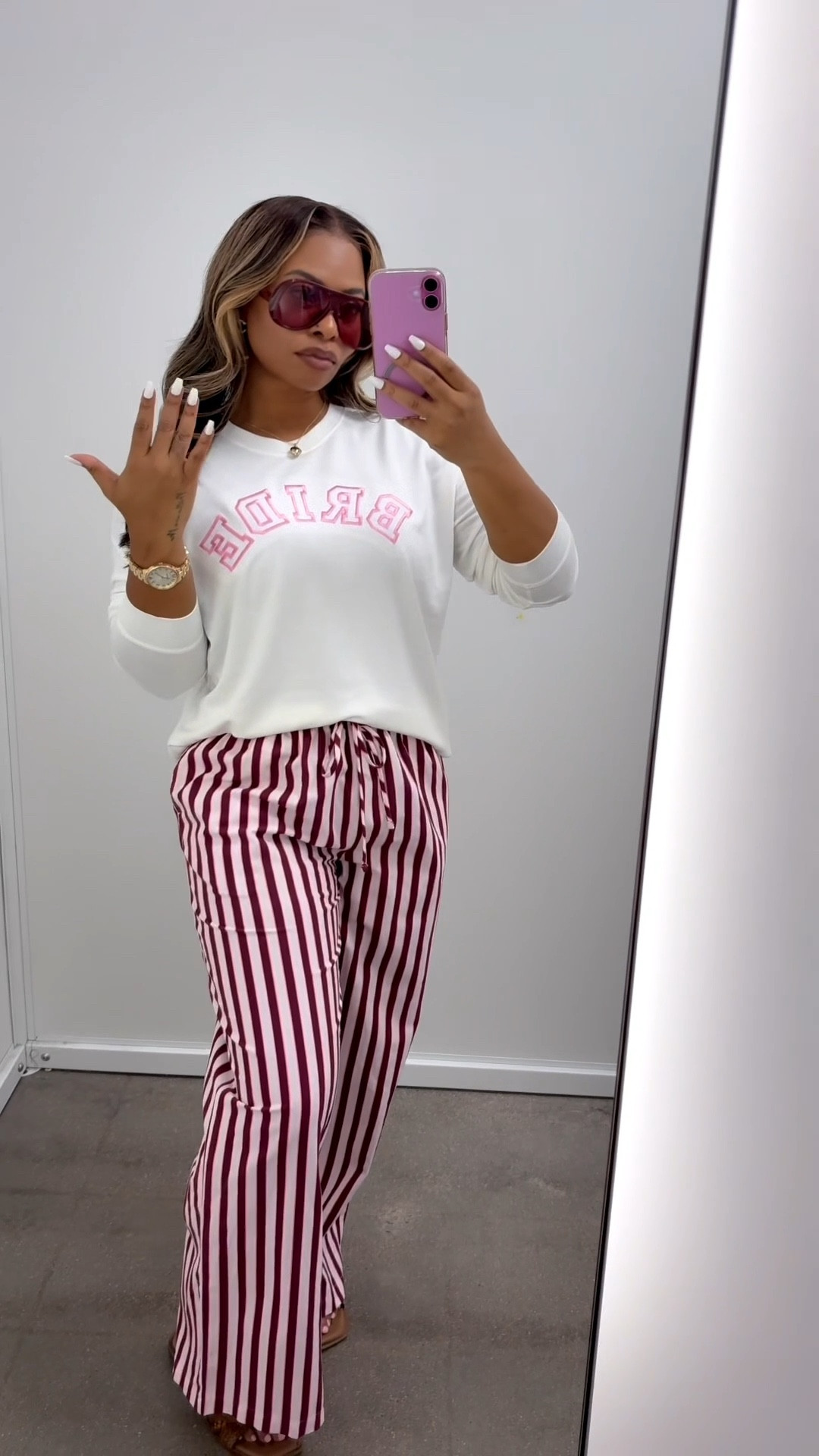 Bridal pajama dreams 💍✨ For the brides and brides-in-waiting, this set is giving soft, romantic, getting-ready energy. I’ve always rehearsed my life and then watched it come to pass—this is my dressing room rehearsal moment 🤍

Obsessed with these cute bridal pajamas / wedding morning PJs / honeymoon loungewear / cozy chic sleepwear set. Perfect for bridal prep, bachelorette vibes, or just feeling like that girl at home.

Fit details: I’m 5’2”, 154 lbs wearing a size small top (runs oversized for that comfy relaxed fit) + medium bottoms for the perfect cozy feel.



#LTKootd #LTKWedding #LTKgrwm