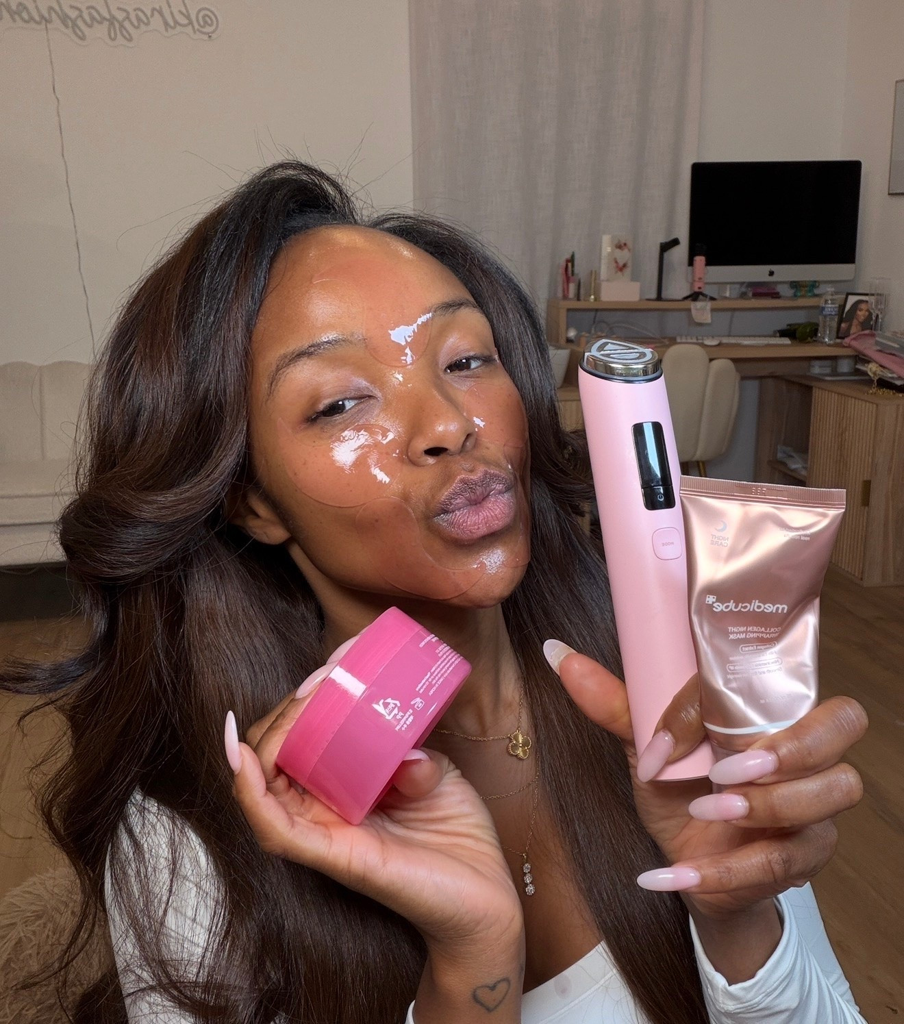 The way the light hits the skin shows how clear things can feel—keep the routine simple for best results. The pink tool helps smooth the texture without fuss. #LTKglow