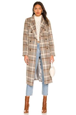 ASTR the Label Raquel Coat in Grey & Brown Plaid from Revolve.com | Revolve Clothing (Global)