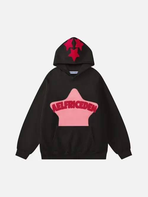 AELFRIC EDEN Vintage Embroidery Eden Star Hoodie in Black at Nordstrom, Size Medium | Nordstrom